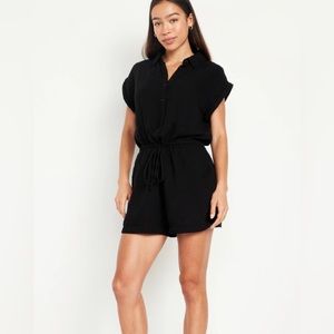 GAP Black Gauze Short Sleeve Romper
